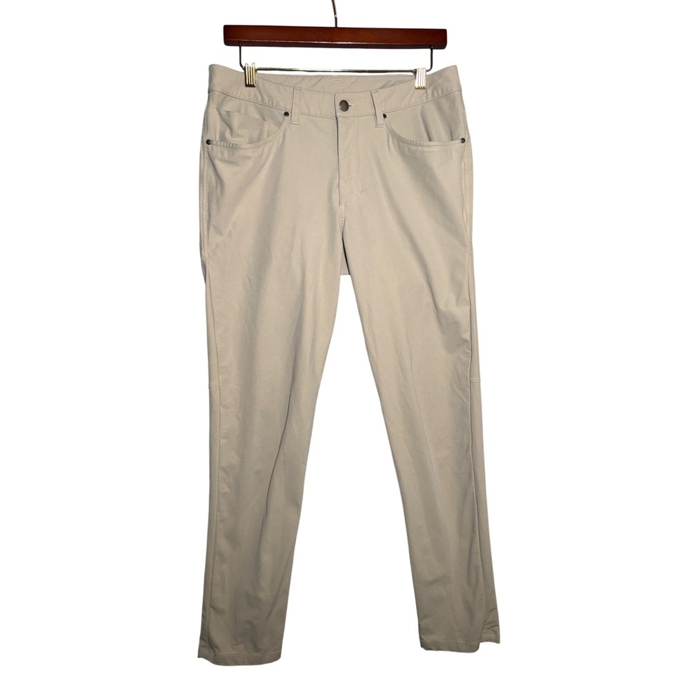 Lululemon ABC Pants Mens 32x29 Tan Khaki Slim Straight Technical Trousers